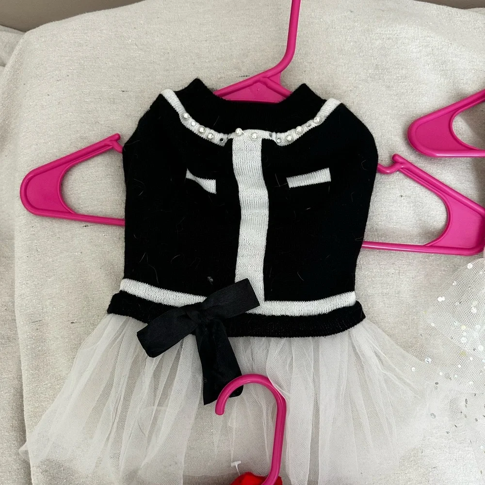Festive Red and White Pet Costume/clothes Set
